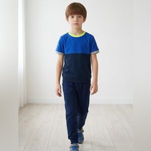 NWT - Tommy Bahama Boys Navy Blue Joggers and Short Sleeve Shirt - Size 4